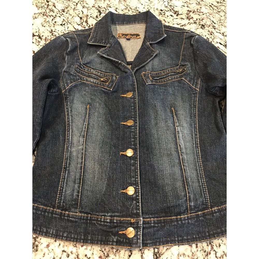 NEW Ladies YUKA JEANS Stretch Denim Button Front Jacket Size M